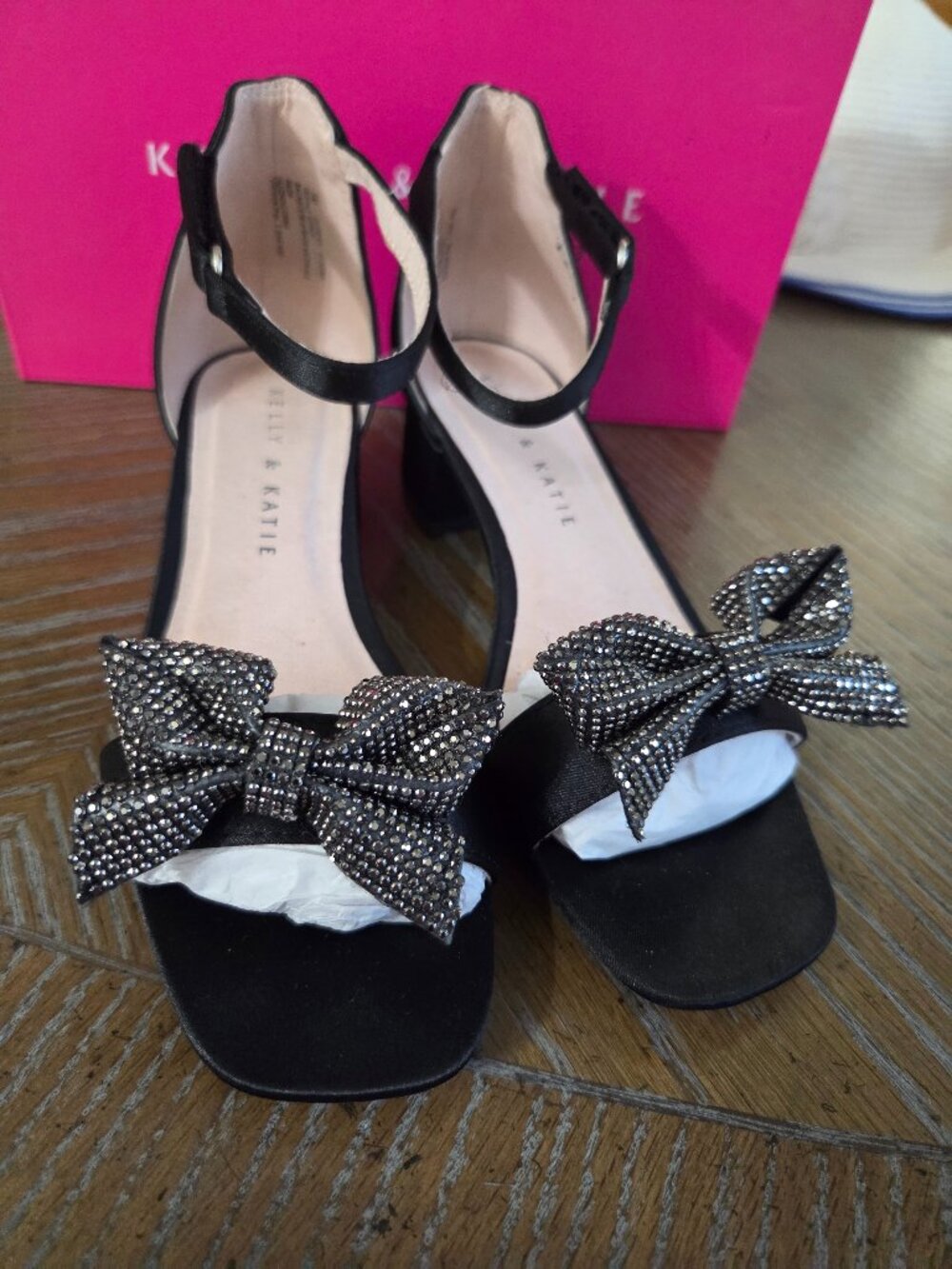 Kelly & Katie Black Bow heels